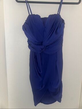 Ark & Co Royal Blue Strapless Draped Cocktail Dress